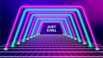 Free Neon Blue And Pink Wallpaper Template to Edit Online