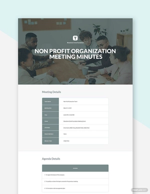 Non Profit Organization Meeting Minutes Template