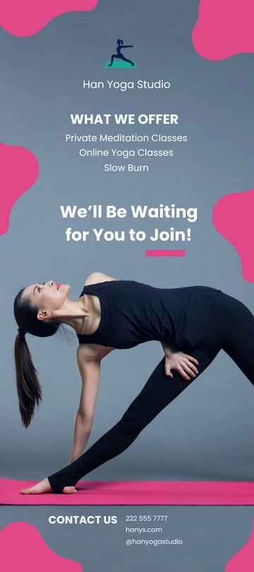 Free Yoga Meditation Rack Card Template to Edit Online