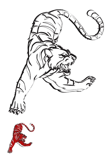 Free Dragon Tiger Coloring Page Template to Edit Online