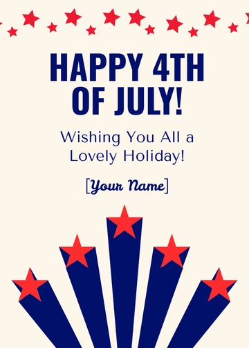 Free Happy 4th Of July Card Template to Edit Online