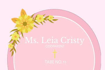 Free Girl Baptism Place Card Template to Edit Online