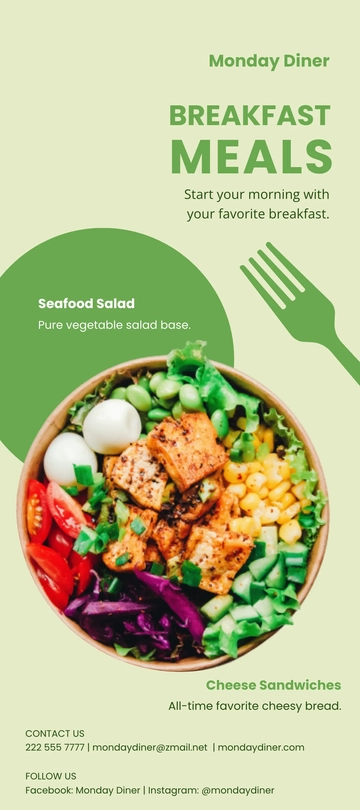 Free Simple Restaurant DL Card Template to Edit Online