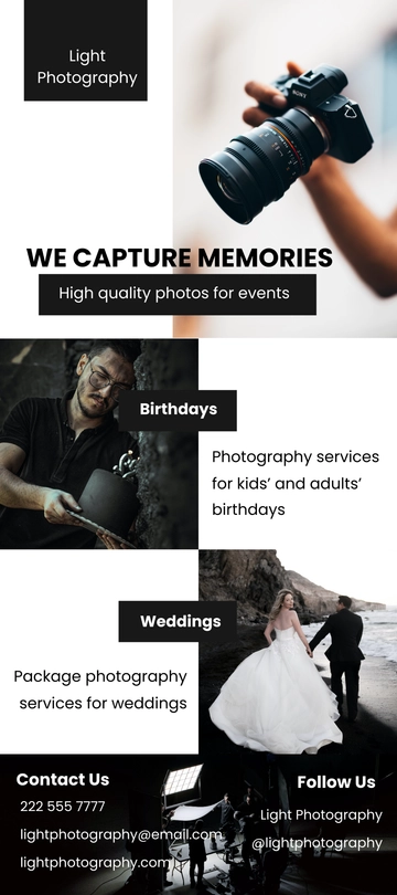 Free Photography DL Card Template to Edit Online