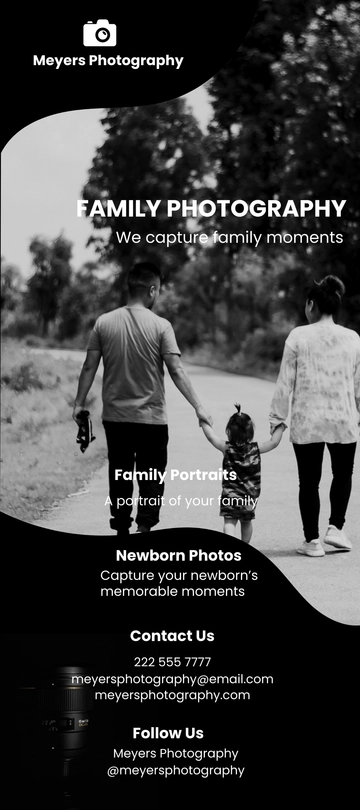 Free Photographer DL Card Template to Edit Online