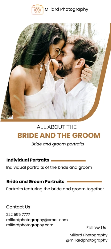 Free Wedding Photographer DL Card Template to Edit Online