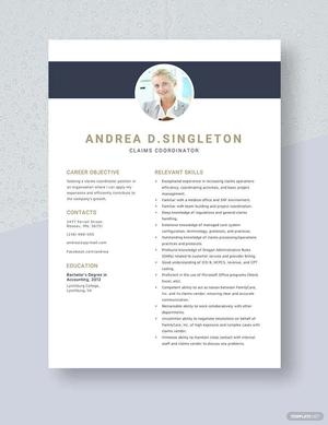 Claims Coordinator Resume