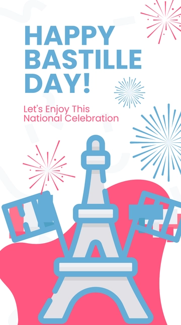 Free Happy Bastille Day Whatsapp Post Template to Edit Online
