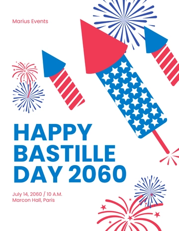 Free Happy Bastille Day Flyer Template to Edit Online
