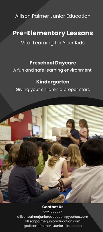 Free Junior School DL Card Template to Edit Online