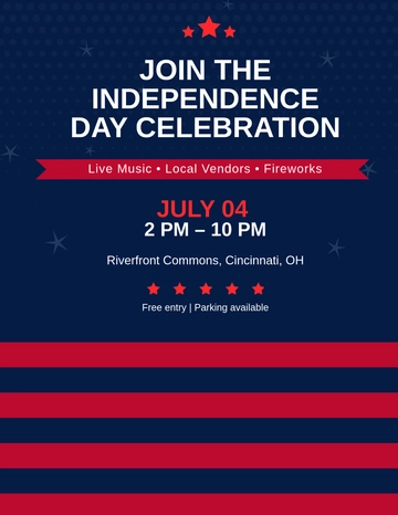 Free 4th Of July Celebration Flyer Template to Edit Online