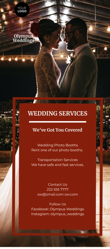 Free Simple Wedding DL Card Template to Edit Online