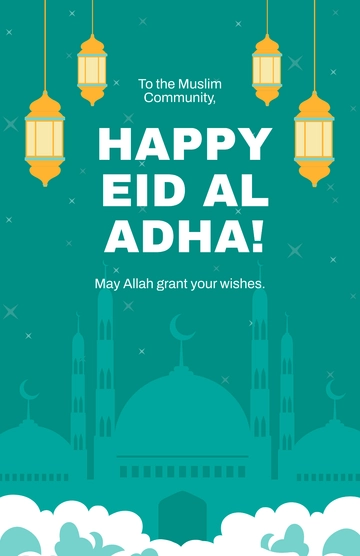 Free Happy Eid Al Adha Poster Template to Edit Online