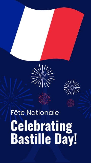 Free Bastille Day Celebration Whatsapp Post Template to Edit Online