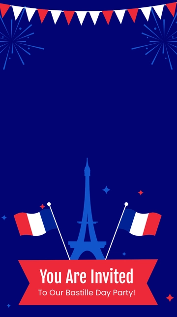 Free Bastille Day Party Snapchat Geofilter Template to Edit Online