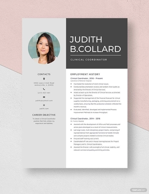 Clinical Coordinator Resume