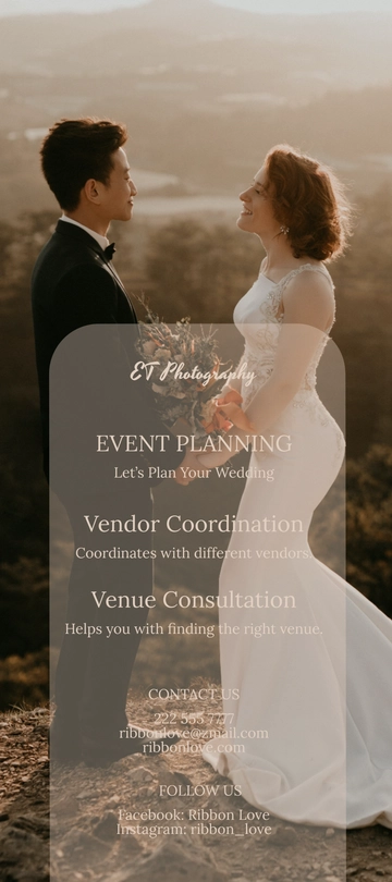 Free Wedding Photography DL Card Template to Edit Online