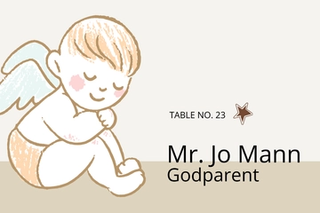Free Baby Christening Place Card Template to Edit Online