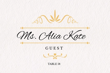 Free Baptism Calligraphy Place Card Template to Edit Online
