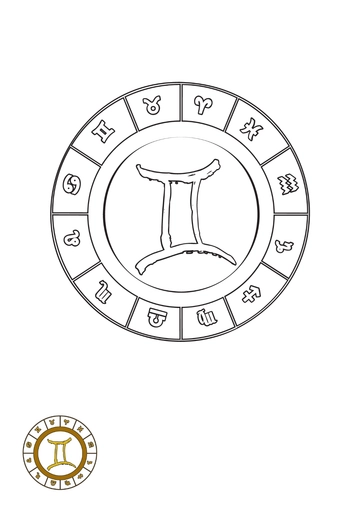 Free Gemini Sign Coloring Page Template to Edit Online