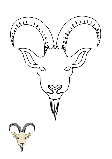 Free Goat Head coloring page Template to Edit Online