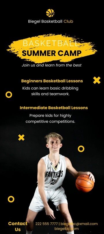 Free BasketBall DL Card Template to Edit Online