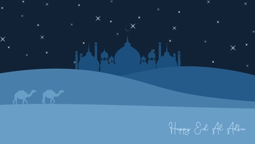 Free Blue Eid Al Adha Background Template to Edit Online