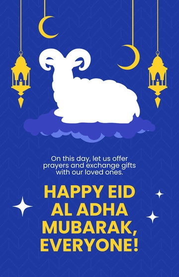 Free Eid Al Adha Mubarak Poster Template to Edit Online