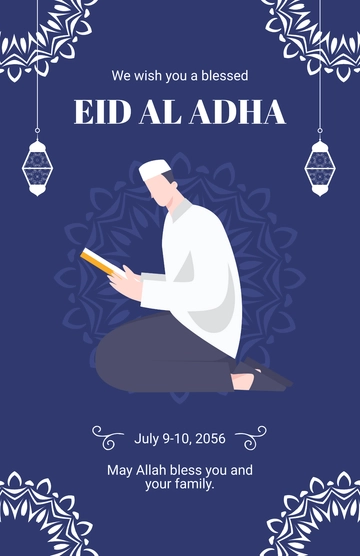 Free Eid Al Adha Wishes Poster Template to Edit Online