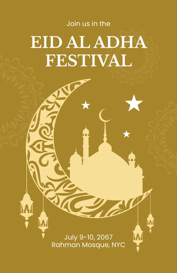 Free Eid Al Adha Festival Poster Template to Edit Online