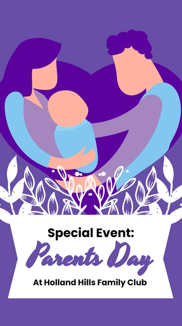 Free Parents Day Event Whatsapp Post Template to Edit Online