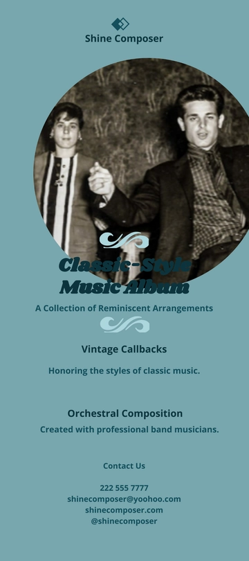 Free Classic Music DL Card Template to Edit Online