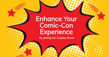 Free Comic Con Cosplay Show Facebook Post Template to Edit Online