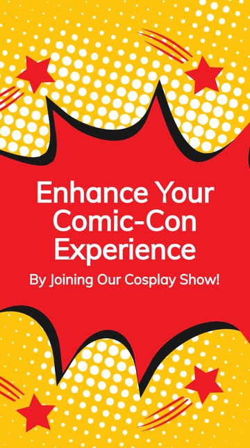 Free Comic Con Cosplay Show Whatsapp Post Template to Edit Online