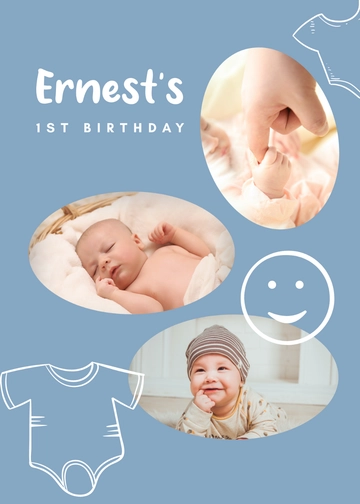 Free 1st Birthday Photo Booth Template to Edit Online