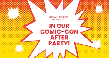 Free Comic Con Party Facebook Post Template to Edit Online