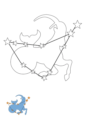 Free Capricorn Constellation coloring page Template to Edit Online