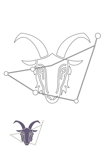 Free Capricorn Tattoo coloring page Template to Edit Online