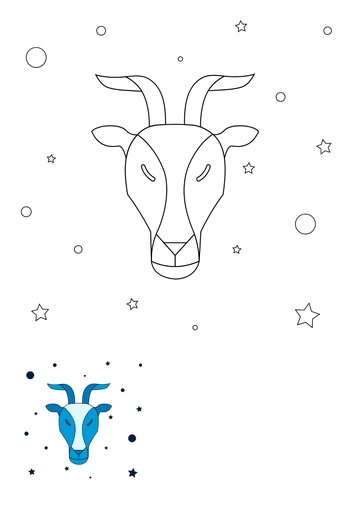 Free Simple Capricorn coloring page Template to Edit Online