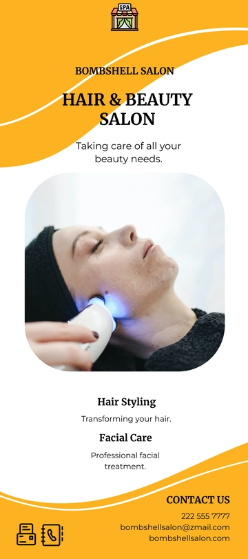 Free Modern Beauty Salon DL Card Template to Edit Online