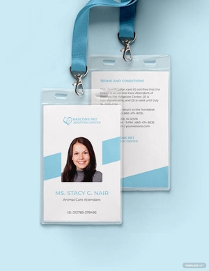 Pet Adoption Center ID Card Template