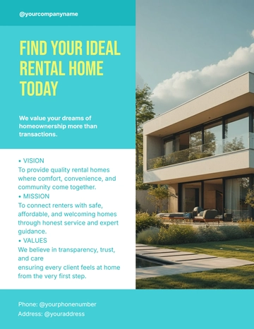 Free House Rental Flyer Template to Edit Online