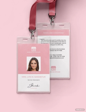 Pet Boarding ID Card Template