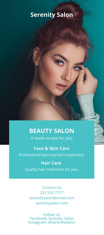 Free Beauty Salon DL Card Template to Edit Online