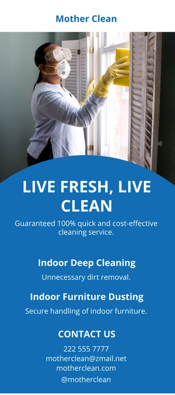 Free House Cleaning Service DL Card Template to Edit Online