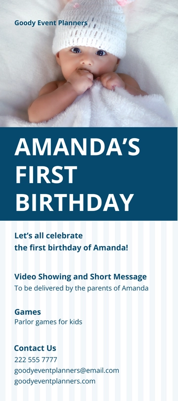 Free Baby Event DL Card Template to Edit Online