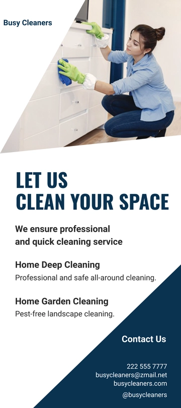 Free Cleaning Services Business DL Card Template to Edit Online