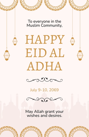 Free Traditional Eid Al Adha Poster Template to Edit Online