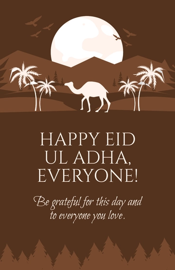Free Eid Ul Adha Greeting Poster Template to Edit Online