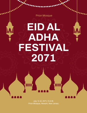 Free Eid Al Adha Festival Flyer Template to Edit Online